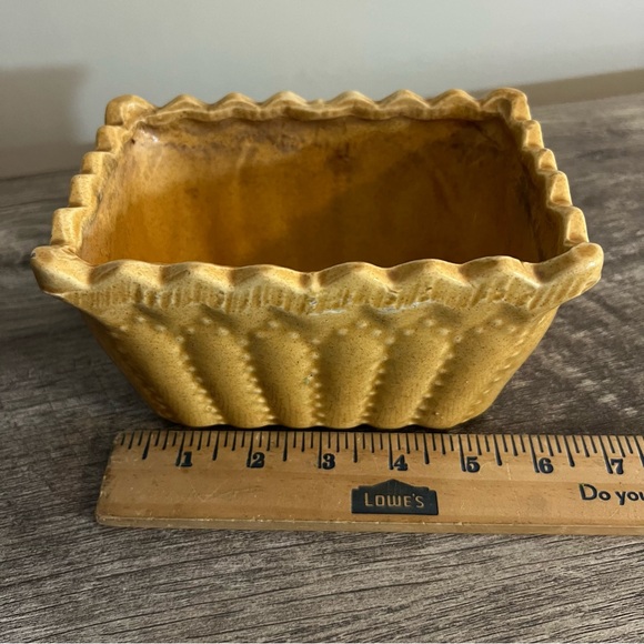Vintage Cookson Pottery Rectangular Planter Ribbed Scalloped Dotted CP 746 USA - Picture 3 of 8